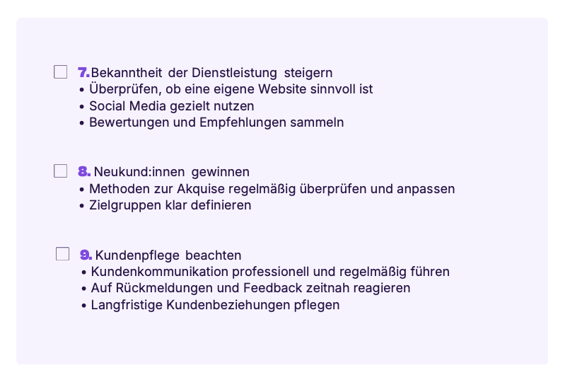 Checkliste für den Alltag als Freelancer