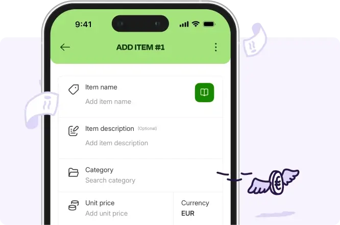 Create invoices without prior knowledge