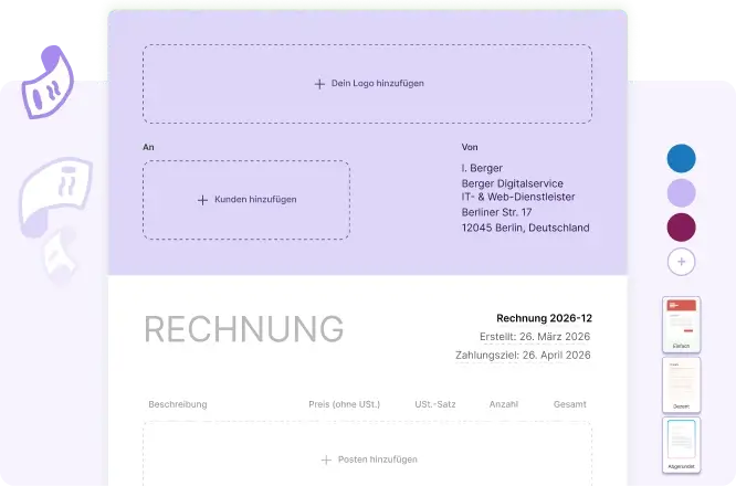 Rechnungsdesign in deinem Stil
